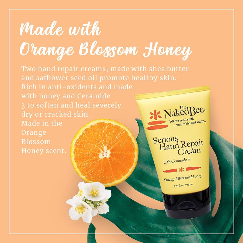 [Australia] - The Naked Bee Orange Blossom Honey with Ceramide 3, Serious Hand Repair Cream Lotion - 2 Pack 3.25 Fl Oz (Pack of 2) 