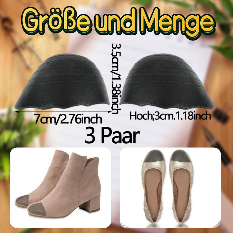 [Australia] - 3 pairs of shoe filler inserts, toe filler inserts for shoes that are too large, insoles, adjustable shoe pads, toe cushions, for women, men, high heels, suit shoes, casual flats (black) 