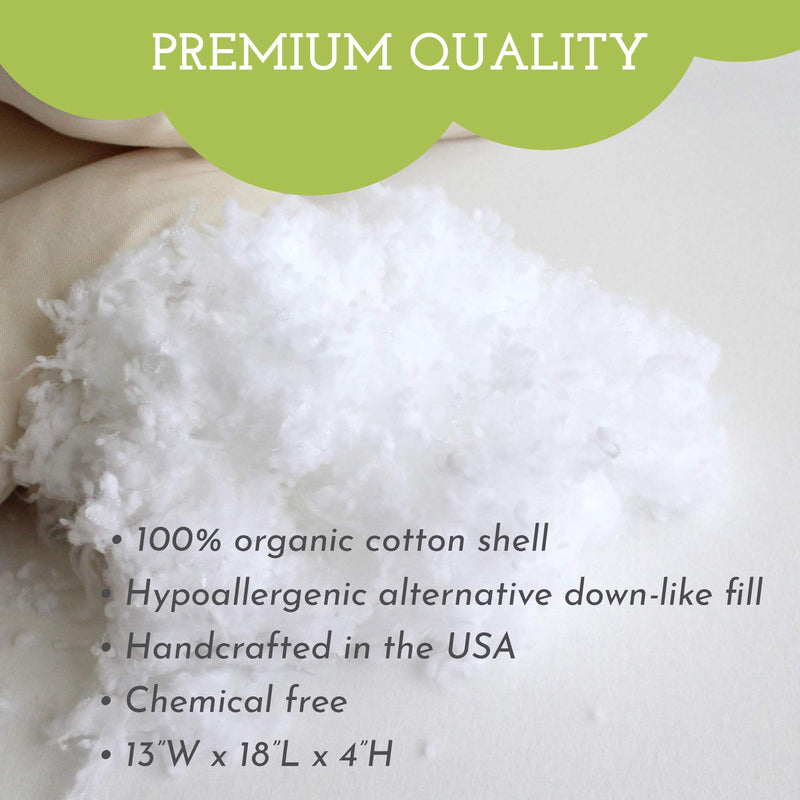 [Australia] - Little Sleepy Head Toddler Pillow, Organic Cotton, Down-Like Fill, Ivory 13 X 18 Toddler 13x18 