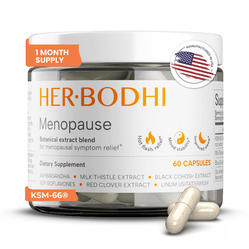[Australia] - Meno- Menopause Hormonal Balance for Women, Estrogen Soy Isoflavones Menopause Supplement for Women, Holy Basil, Ashwagandha, Black Cohosh Hot Flashes Menopause Relief (60 Capsules) 1 Count (Pack of 60) 