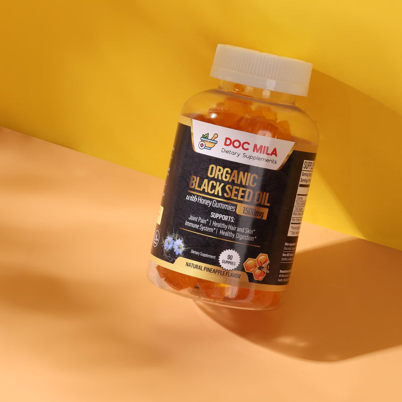 [Australia] - Organic Black Seed Oil Gummies 1500mg - Black Seed Oil Softgels Capsules with Honey, Pineapple Flavor - Gluten Free, Soy Free & Non-GMO 