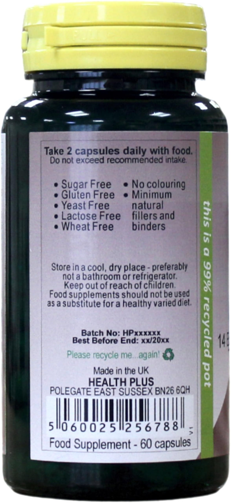 Health Plus Bone Complex : Bone Health Supplement - 60 Capsules, in a Planet-Friendly 99% Recycled Pot