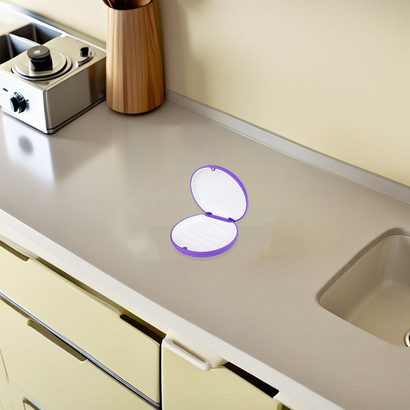 2 Pack Aligner and Retainer Case,Compatible with Invisalign,Mouthguard Case Kits, Portable Aligner Cases with Chew Remover Tool and Brush, Purple