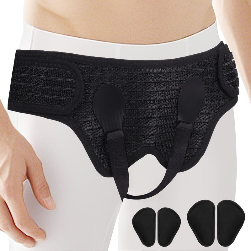 Hernia Belt for Men & Women - Single/Double Inguinal Support Belt with 4 Removable Compression Pads, Groin Hernia Support Truss Underwear Briefs, Hernia Support Truss (Small) Small
