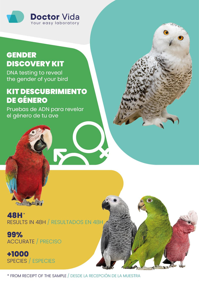 Bird Sexing DNA. Gender Reveal Test for Parrots, Lovebirds, Cockatoos, African Grey,Macaw, Cockatiels, Parakeets, Eagles, Owls + 1000 Species. Avian Sexing DNA Testing. Sample Collection Kit included - PawsPlanet Australia