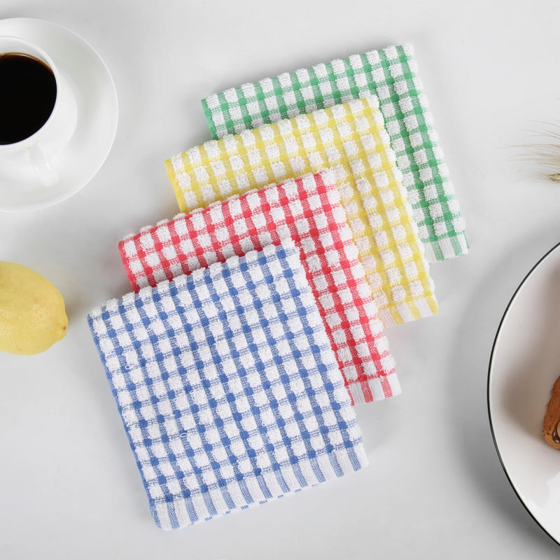 [Australia] - Dish Cloths for Kitchen Washing Dishes, Super Absorbent Dish Rags, Cotton Terry Cleaning Cloths Pack of 8, 12x12 Inches Mix-2 12x12 Inch (Pack of 8) 