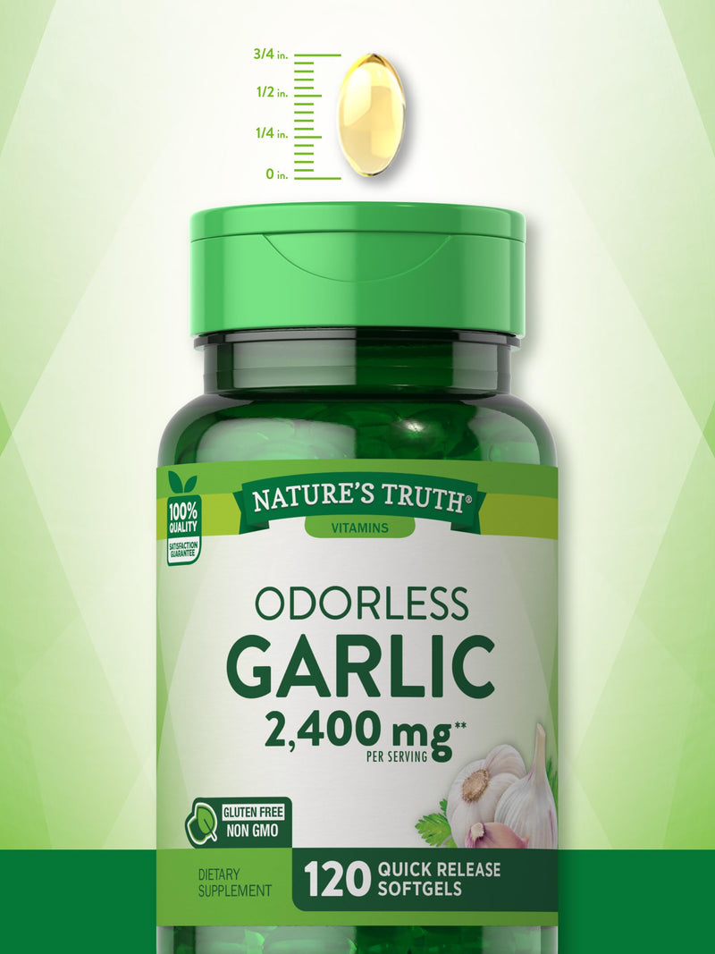 [Australia] - Odorless Garlic 2400 mg | 120 Softgel Capsules | High Strength Extract Pills | Non-GMO, Gluten Free Supplement | by Nature's Truth 120 Count (Pack of 1) 