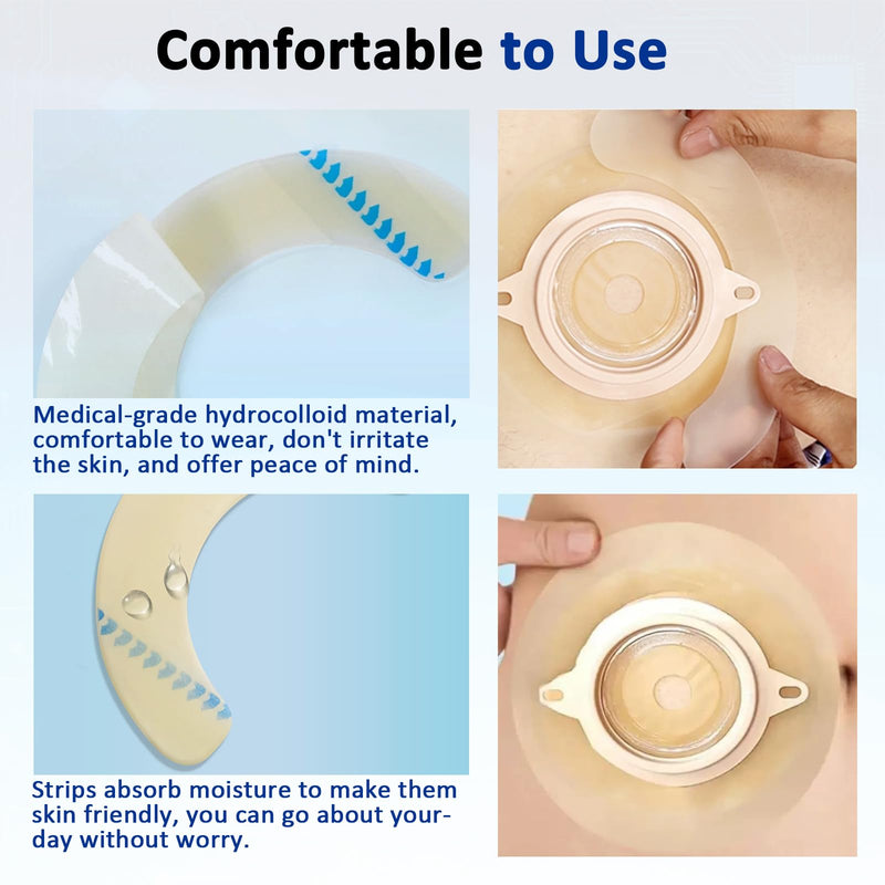 [Australia] - 30PCS Ostomy Barrier Strips, Medical Hydrocolloid Ostomy Supplies, Elastic Barrier Strips, Waterproof Leak-Free Skin Adhesive Barrier Tapes for Stoma Colostomy Bags 