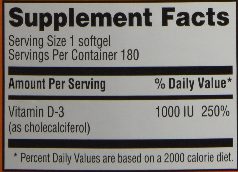 Trader Joe's Vitamin D-3 1000iu, 180softgels