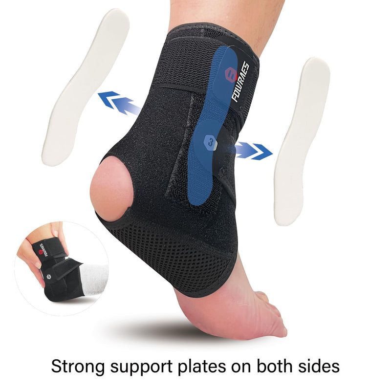 2 Pack Ankle Brace With Side Stabilizers,Ankle Sprain Brace for Men & Women Injury Recovery,Joint Pain Relief,Ankle Support for Running Volleyball Basketball (Medium) Medium