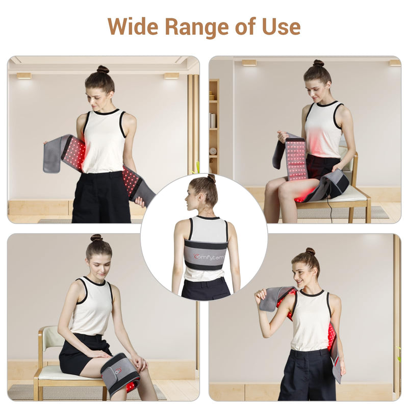 [Australia] - Comfytemp Red Light Therapy Belt, FSA HSA Eligible Infrared Red Light Therapy for Body, 22W Light Wrap with Pulse for Back Waist Muscle Pain Relief, Improve Joint Inflammation, Gift for Women Men 