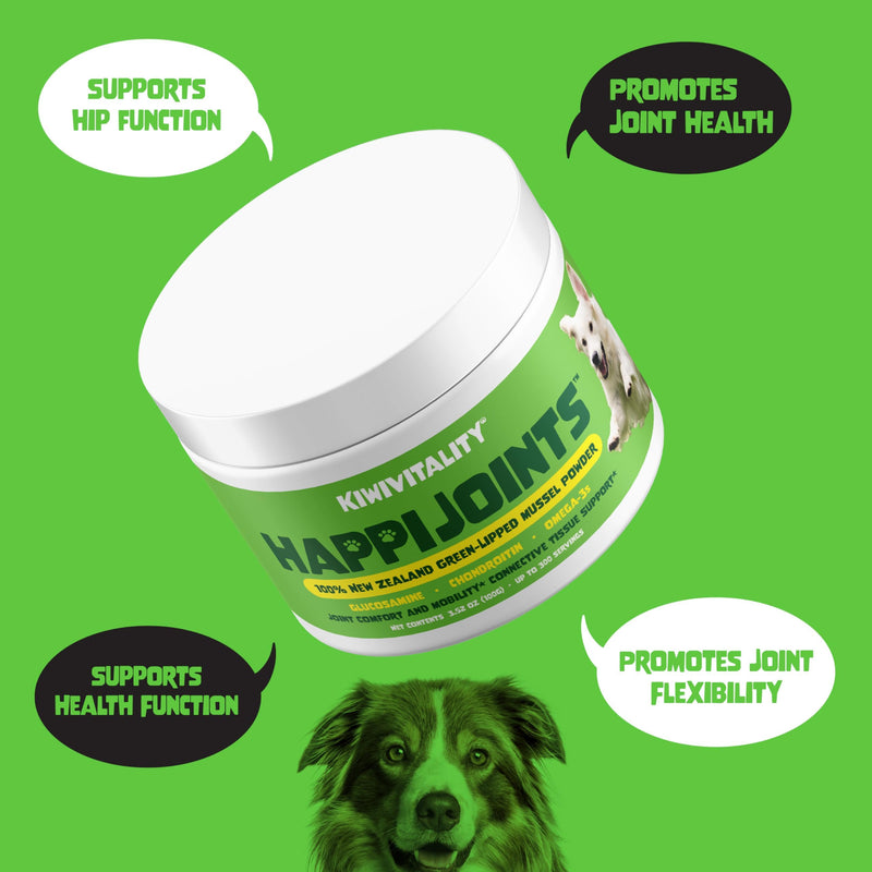 Green Lipped Mussel Powder for Dogs & Cats - Premium Hip & Joint Support for Joints, Tendons, Ligaments (200 Grams, Up to 600 Servings) 2-Pack - PawsPlanet Australia