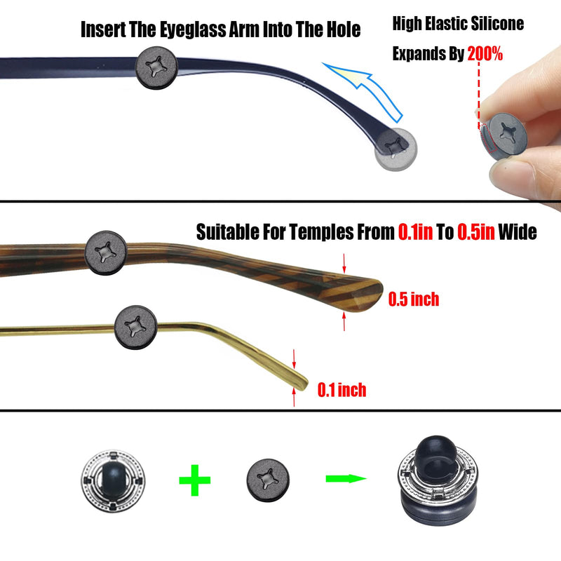 [Australia] - Oxygen Tube Holder for Glasses-Oxygen Nasal Cannula Clips for Ear Protection-Nasal Oxygen Cannula Ear Savers Effectively Avoid Ear Pain (Black) Black 