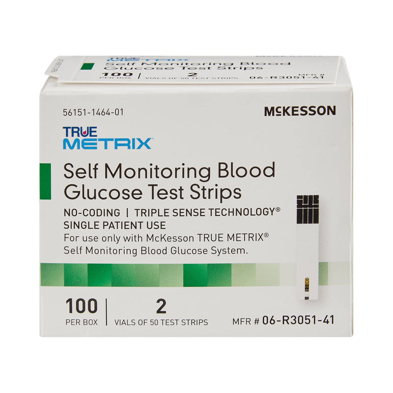 McKesson TRUE METRIX Self-Monitoring Blood Glucose Test Strips - Supplies for Diabetes Self Monitor Systems, 100 Strips, 1 Pack 1 Count (Pack of 100)