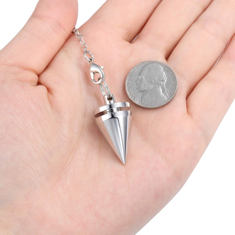 [Australia] - Jovivi Oracle Esoteric Copper Pendulum with Chain Dowsing Tip Pendulum Healing Reiki Energy Therapy Meditation Tensor Silver 