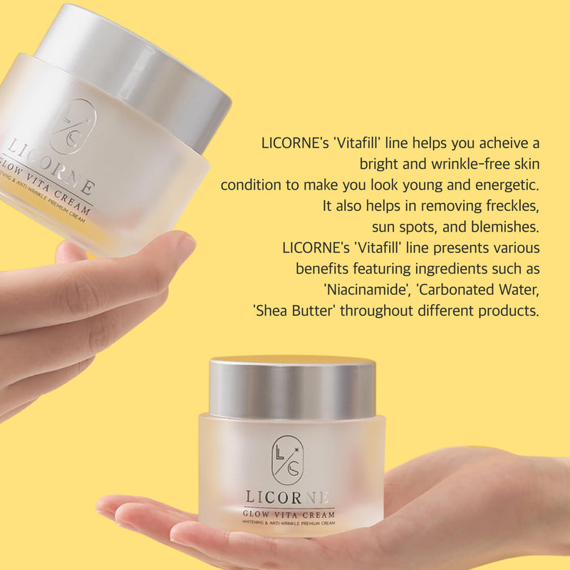 LICORNE Glow Vita Cream – Vitamin C Face Moisturizer with Niacinamide, Hydrating Lightweight Korean Face Cream, Daily Moisturizer for Smooth, Radiant-Looking Skin, K-Beauty Skincare