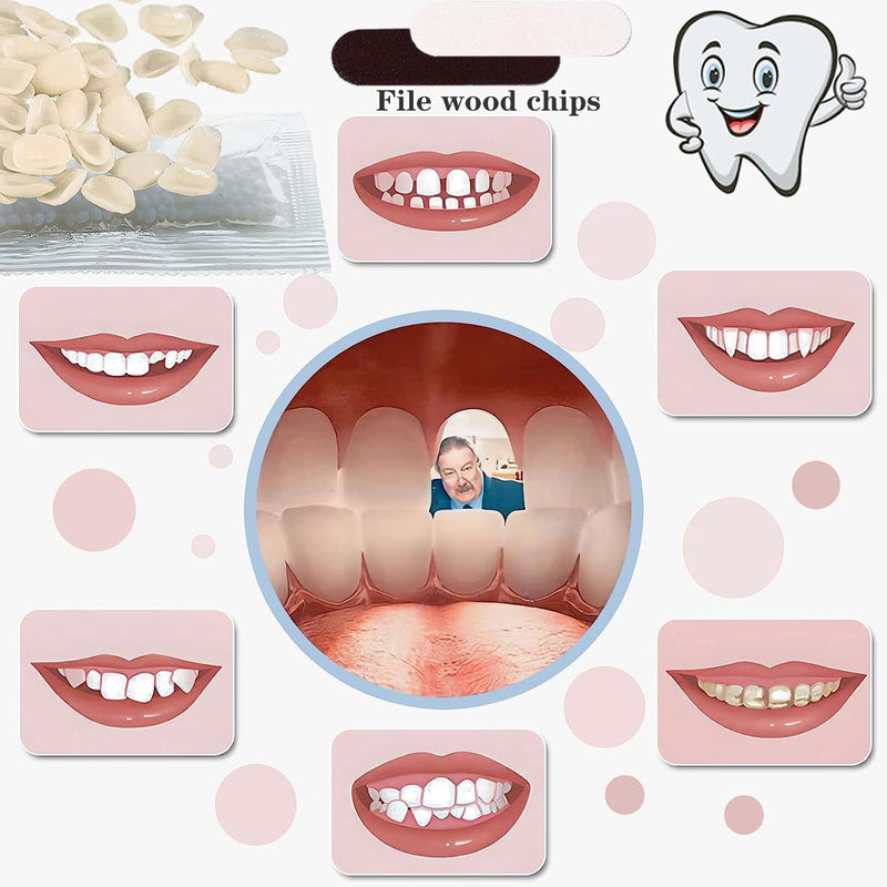 VEZE Tooth Repair Kit-Thermal Fitting Beads Granules and Fake Teeth for Temporary Fixing Missing and Broken Tooth, Moldable Fake Teeth and Thermal Beads Replacement Kit.【Teeth - Piece Yellow】 Teeth - Piece Yellow