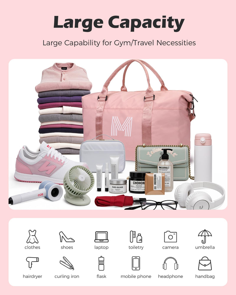 Personalized Makeup Bag + Initial Travel Duffel Bag
