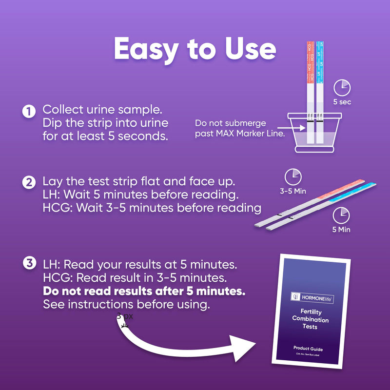 HORMONElife 100 Ovulation Test Strips and 50 Pregnancy Test Strips | Great Value Combo For Cycle Tracking, No Extra Purchases Needed 50hCG + 100LH