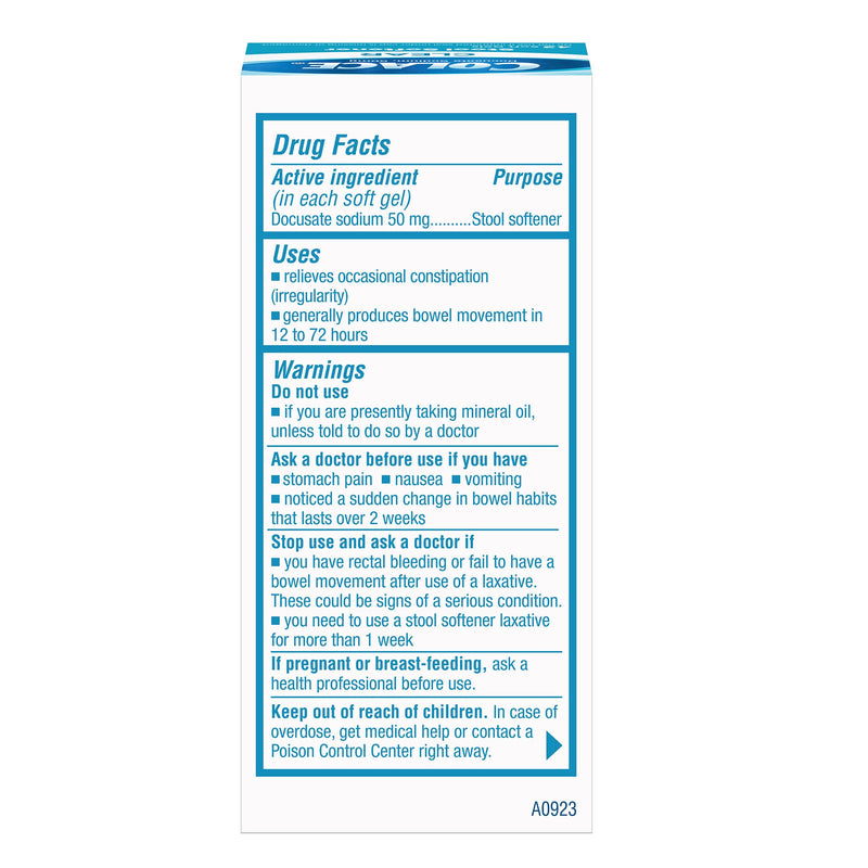 [Australia] - Colace Clear Stool Softener Soft Gel Capsules Constipation Relief 50mg Docusate Sodium Doctor Recommended 42ct 