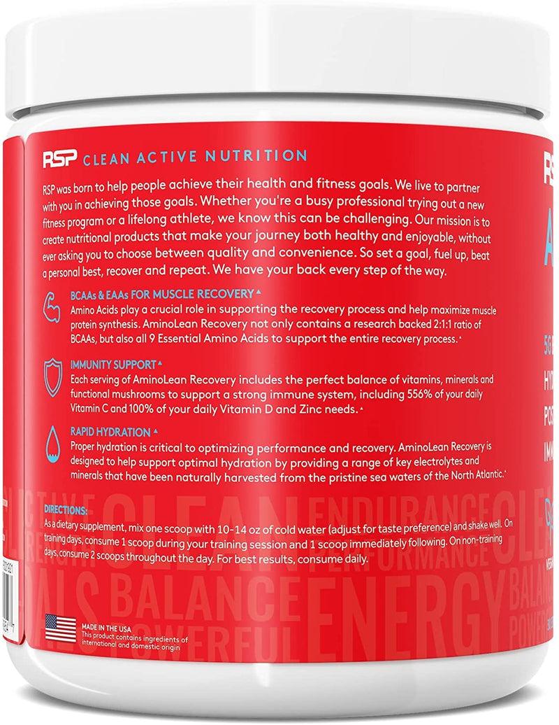 [Australia] - AminoLean Hydrating Electrolyte Powder and Recovery Drink with Sea Minerals, Nootropic Mushrooms, and Vegan Amino Acids, BCAAs + EAAs for Post Workout Muscle Building, Tropical Punch 8.99 Ounce (Pack of 1) 