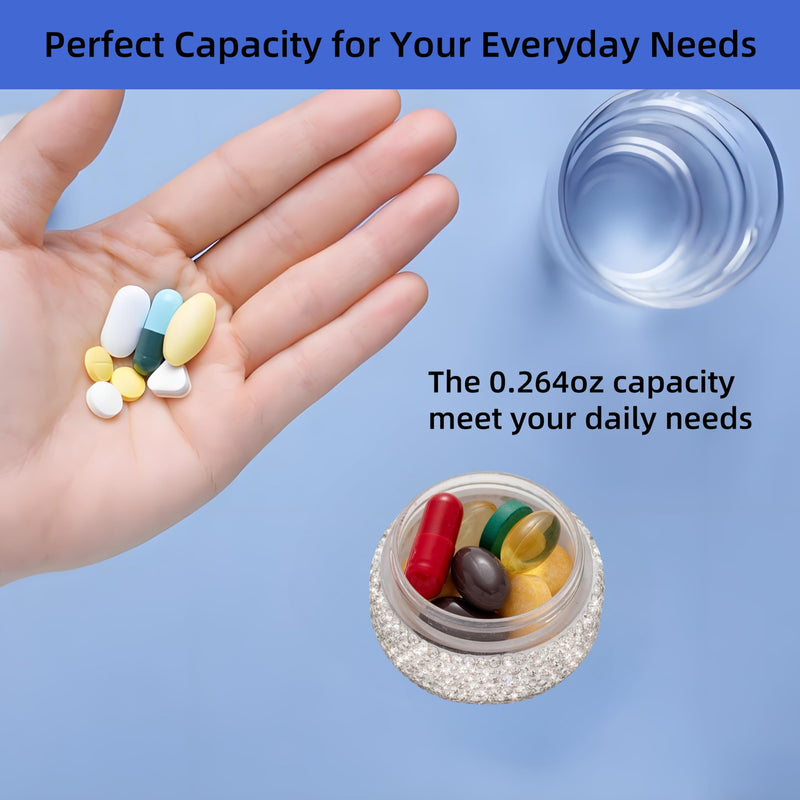 Pill Organizer Travel Medicine Supplement Organizer Weekly Pill Box 7 Day Daily Vitamin Cases Portable Stackable Pill Caddy for Women(Purple) Purple