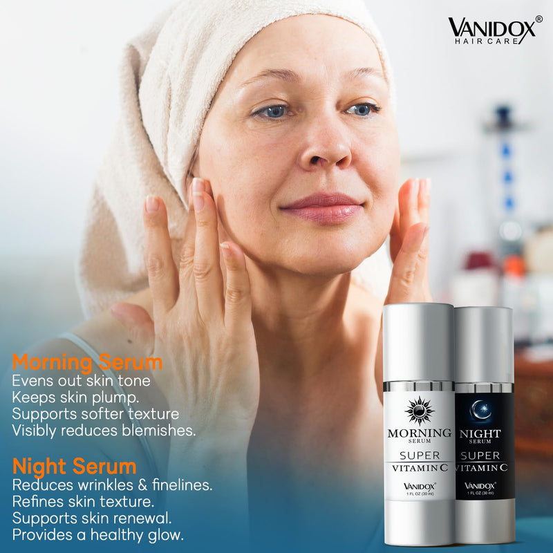 VANIDOX Super Vitamin C Serum for Women Over 70, All-In-One Formula, Made in USA, Hydrates, Firms, Lifts, and Targets Wrinkles, Age Spots, and Fine Lines, Vitamin C Serum (1fl oz x 2) 1 Fl Oz (Pack of 2)