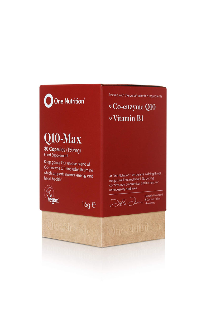 Q10-Max - Unique Combination of Coenzyme Q10 & Thiamine – Premium Ingredients – Supports Normal Energy & Heart Health – Suitable for Those Taking Statins - 30 Capsules – One a Day