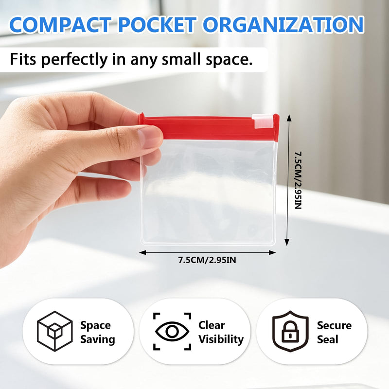 14Pack Self Sealing Medicine Bags, Pill Organizer for Travel, Reusable Waterproof Pill Pouch Set with Self-Sealing Zipper for Medicine, Vitamins, Small Items, Travel Items