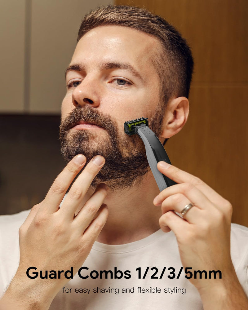 [Australia] - Attachments Intimate Skin Protection 3mm Body Comb with 1/2/3/5mm Protective Comb Set for O Blade QP2520 QP2530 QP2620 QP2630 QP6551, Electric Shaver Attachments Oblade Accessories, 8 Pieces 