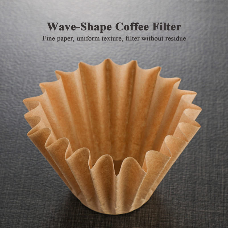 [Australia] - 2-5 Cup Coffee Filters, Pack of 100 Unbleached Coffee Filters 5 Cup, Thicken Natural Coffee Filter Basket for Commercial, Home Coffee Maker, Pour Over Coffee Kit (Brown, W02) Brown 