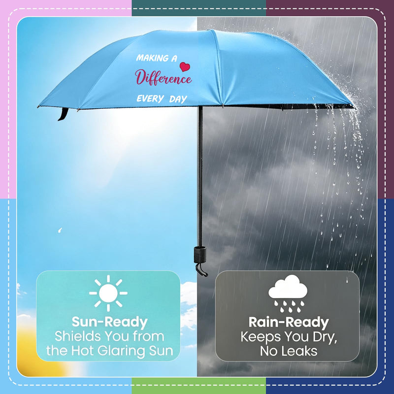 12 Pcs Employee Appreciation Umbrella Gifts for Women Men | Novelty Windproof Folding Umbrellas Thank You Card Hemp Rope Thank You Gifts for Coworker Office Staff Team Group Teacher