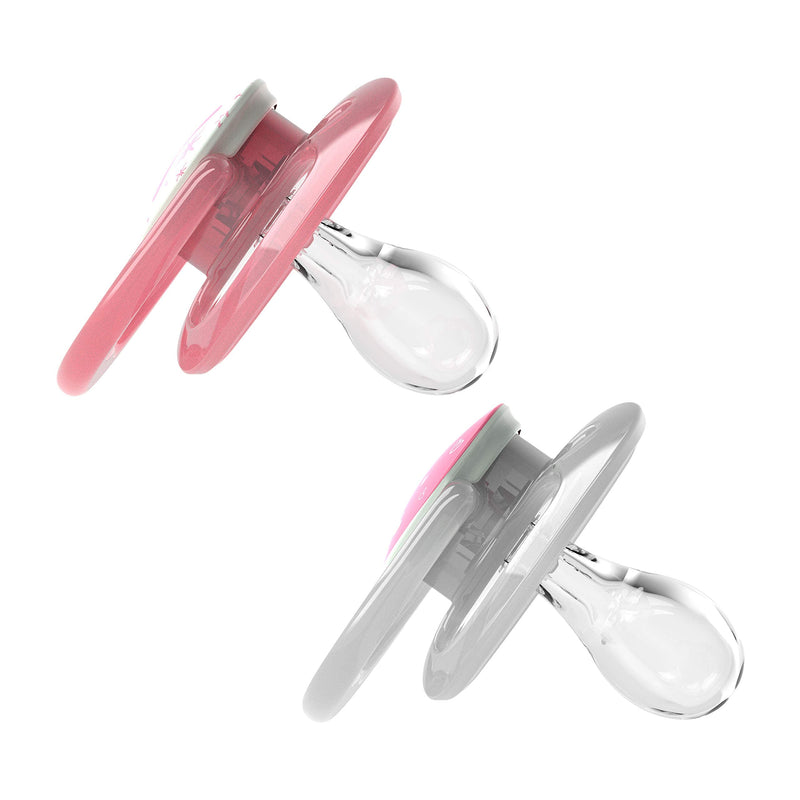 [Australia] - Dr. Brown's Advantage Pacifiers, Stage 2, Pink, 6 -18 Month Old, 4 Count 4 Pack, Purple Nature, Glow-in-the-Dark + Scooter Squirrel 