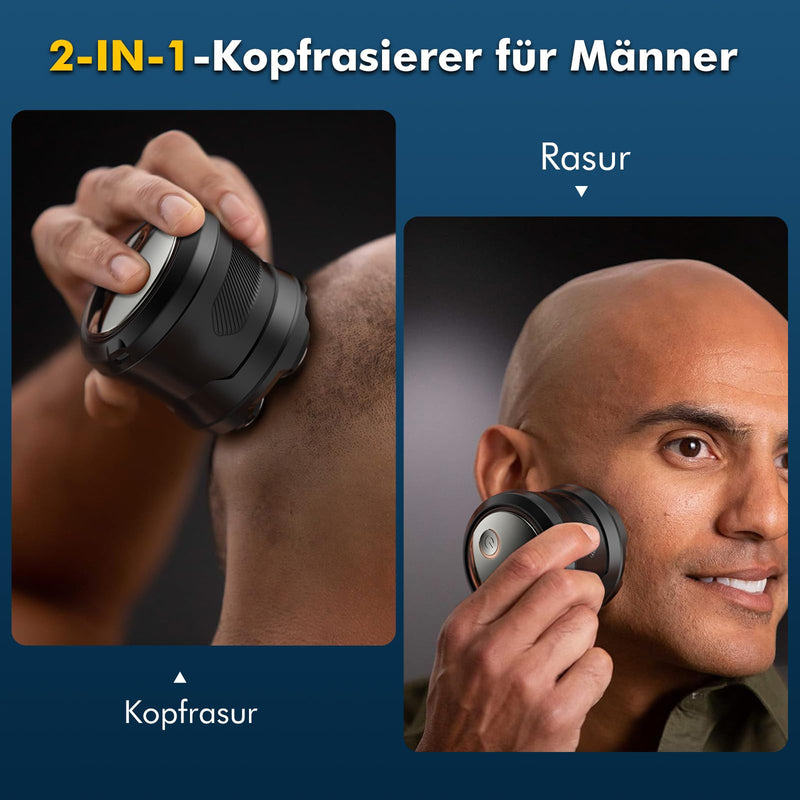 [Australia] - Singhere Men's Bald Razor, Rechargeable Wireless Skull Shaver, Wet and Dry Bald Razor, Electric 6D Razor with Flexible Head and Magnetic Blade Head 