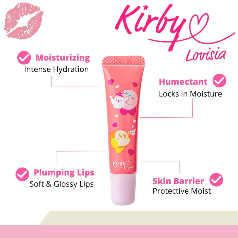 Kirby Peach Lip Gloss for Girls, Hydrating Lip Gloss for Women with Tea Leaf, Rose& Star Fruit Extract & Vitamin E, Cute Lip Oil, Lip Balm & Lip Moisturizer Made in Japan, Peach Tea 1