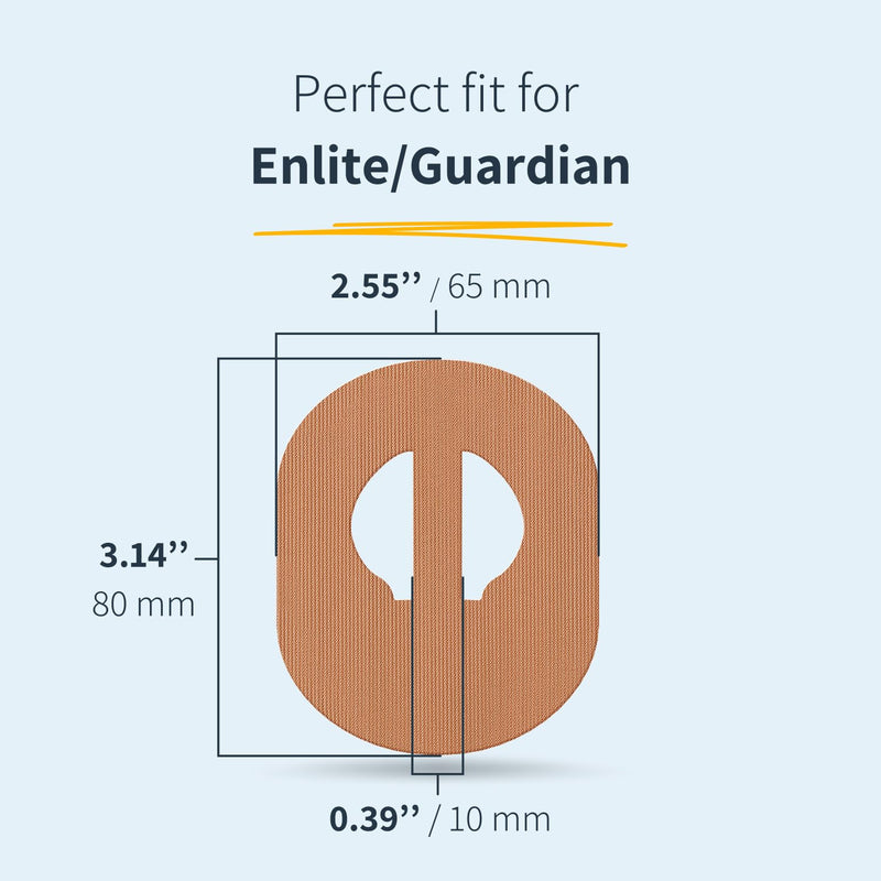 MySweetStitch - 25 x Enlite Guardian Patches, Overpatch Ø 80 x 65mm, Inner (Bridge) Ø 10mm, Waterproof, Breathable, Skin-Friendly, Made in Germany, Rainbow 25 piece