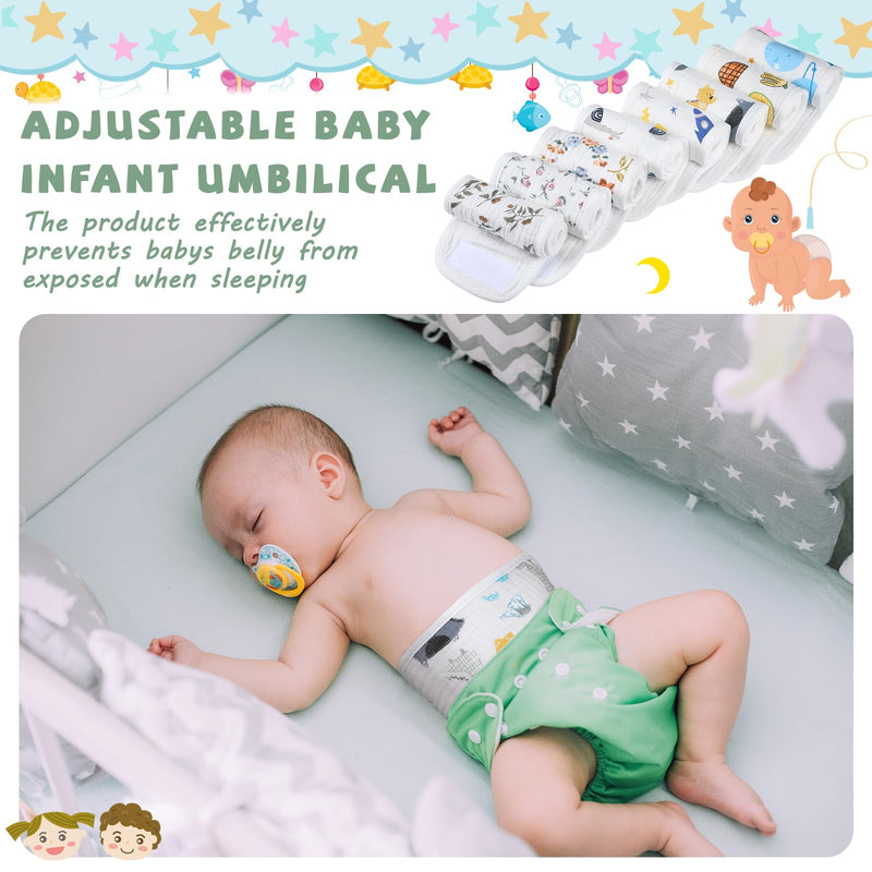 [Australia] - Vabean 8 Pcs Baby Infant Umbilical Cord Comfort Adjustable Cotton Belly Band for Protection, Baby Gifts for 0 To12 Months (Lovely) Lovely 