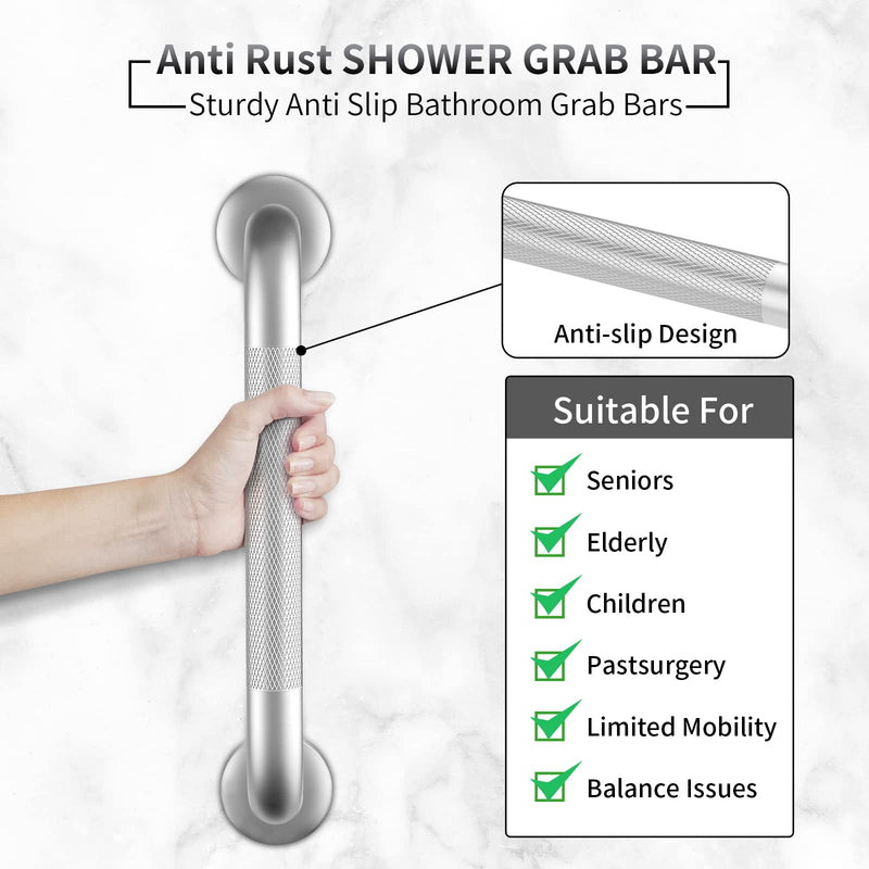 [Australia] - 2 Pack 16 Inch Grab Bars for Bathtubs and Showers, Anti Slip Shower Grab Bars Stainless Steel Shower Handle Toilet Handicap Elderly Senior Assist Bathroom Saft Handle 