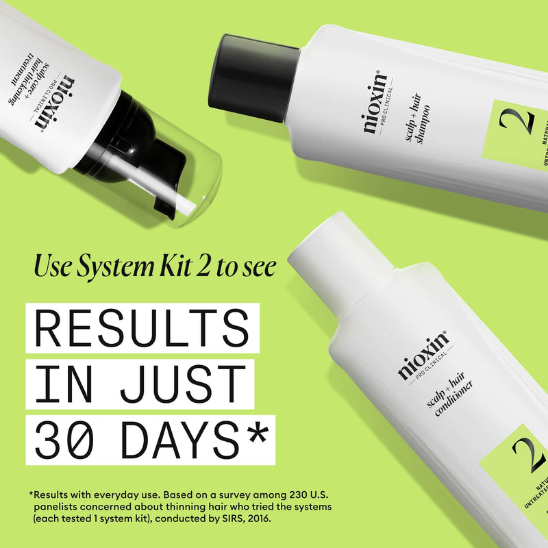 NIOXIN System 2 | Scalp Care | Shampoo | Hair Thickening | For Natural Hair | Scalp Health | For Natural Hair with Progressed Thinning | Cleanse & Boost Hair Density with Niacinamide & Biotin 10.1 Fl Oz (Pack of 1)