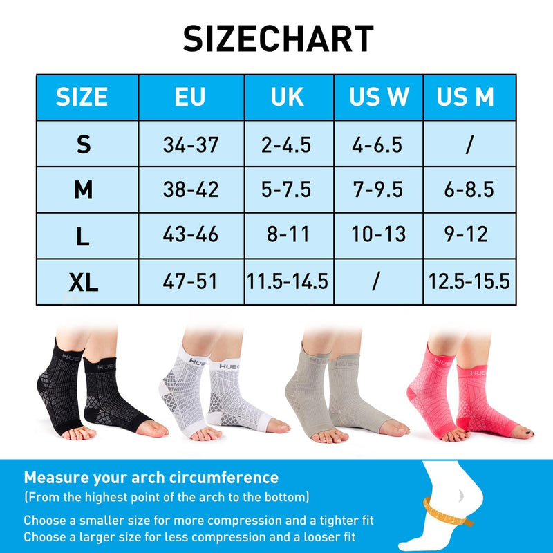 [Australia] - HUEGLO 4 Pairs of Ankle Support Plantar Fasciitis Socks Orthopedic Compression Socks Neuropathy Ankle Support Arthritis Achilles Tendon Bandage Plantar Fasciitis Foot Bandages Ankle Sports Black L 