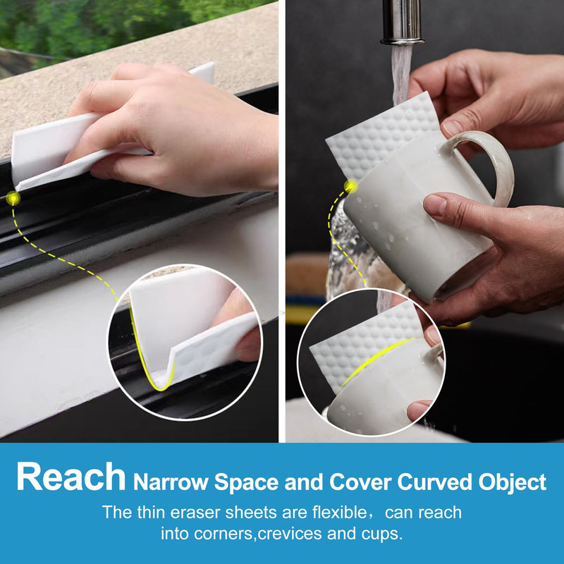[Australia] - 52 Count Upgrade Convex Point Magic Sponge Eraser Sheets,Disposable Portable Magic Cleaning Eraser Thin Wipes for kitchenware Bathroom Faucets Ceramic Articles Car Interiors Hard-to-Reach Places 52 PCS 