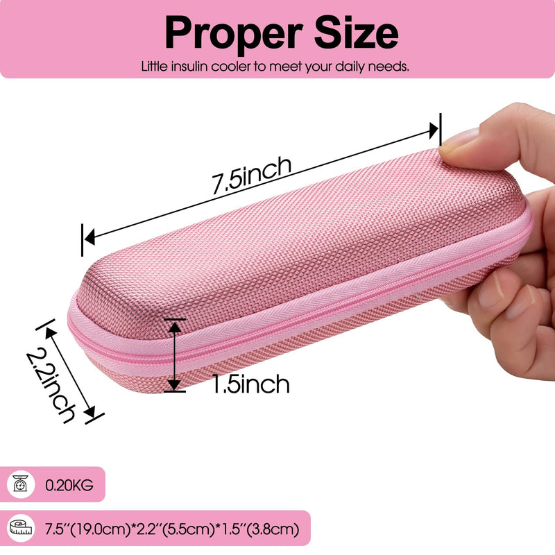 Insulin Cooler Travel Case, Portable Insulin Travail Case, Insulin Cooling Case Insulated Organizer for Insulin Pens (Pink) Pink