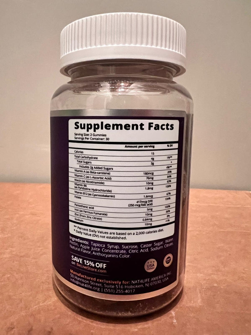 BeLive Iron and Turmeric for Blood Oxygen, Energy, Immune Support, Healthy Skin, and Mobility Support