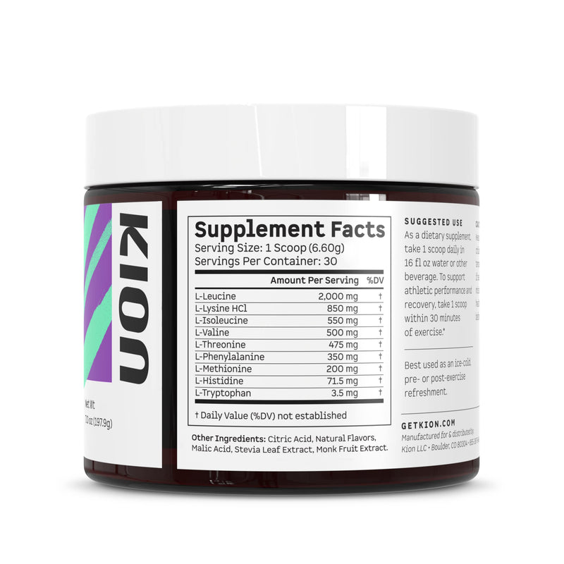 [Australia] - Kion Aminos - Essential Amino Acids Supplement, Essential Amino Acids Powder for Muscle Recovery, BCAA No Caffeine, Amino Acid Powder, Essential Amino Energy - 30 Servings, Mixed Berry 