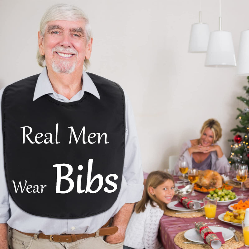 [Australia] - Zhanmai 4 Pcs Funny Large Adult Bibs Washable Dining Clothing Protectors for Women Men Eating Feeding Elegant Style 
