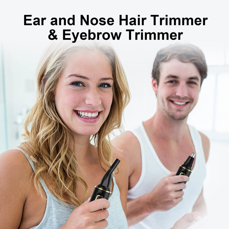 Nose Hair Trimmer for Men, 2025 Painless USB Rechargeable Nose Hair Trimmer, Ear and Nose Hair Trimmer for Men, Professional Facial Hair Trimmer with IPX7 Waterproof Dual Edge Blades Black
