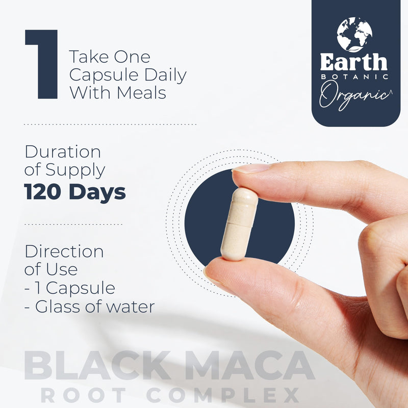 Maca Root Capsules (High Strength) 120 Vegan Black Maca Capsules with L Citrulline, Panax Ginseng, L Arginine Food Supplements Non-GMO, Gluten Free