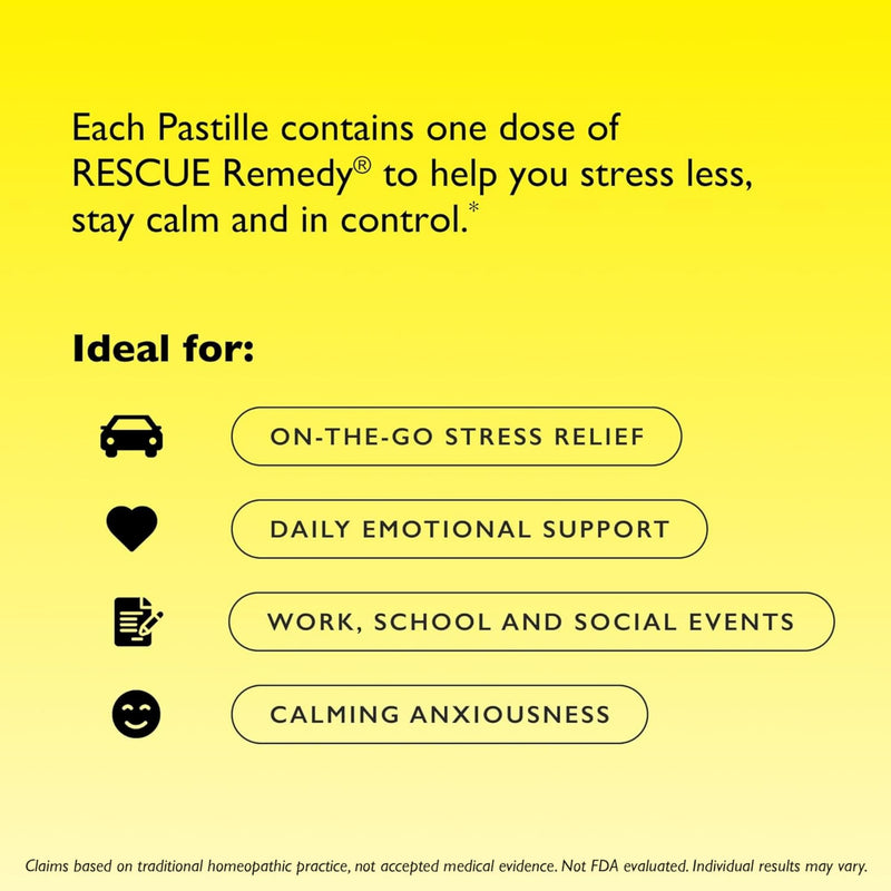 [Australia] - RESCUE Bach PASTILLES, Watermelon Flavor, Stress Relief Lozenges, Homeopathic, Flower Essences, 2 Pack 