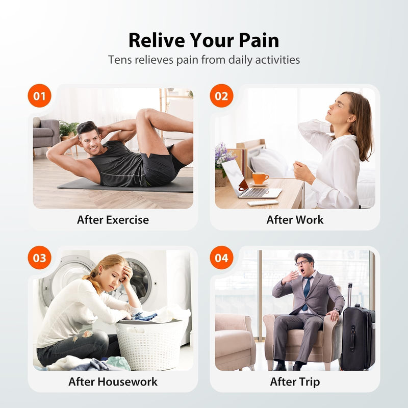 iHealth Dual-Channel TENS Unit Stimulator with 24 Modes & 90-Hour Battery | 15 Intensity Levels, 10 Multi-Size Pads, Adjustable Timer, and Eligibility for Relief at Home or On the Go