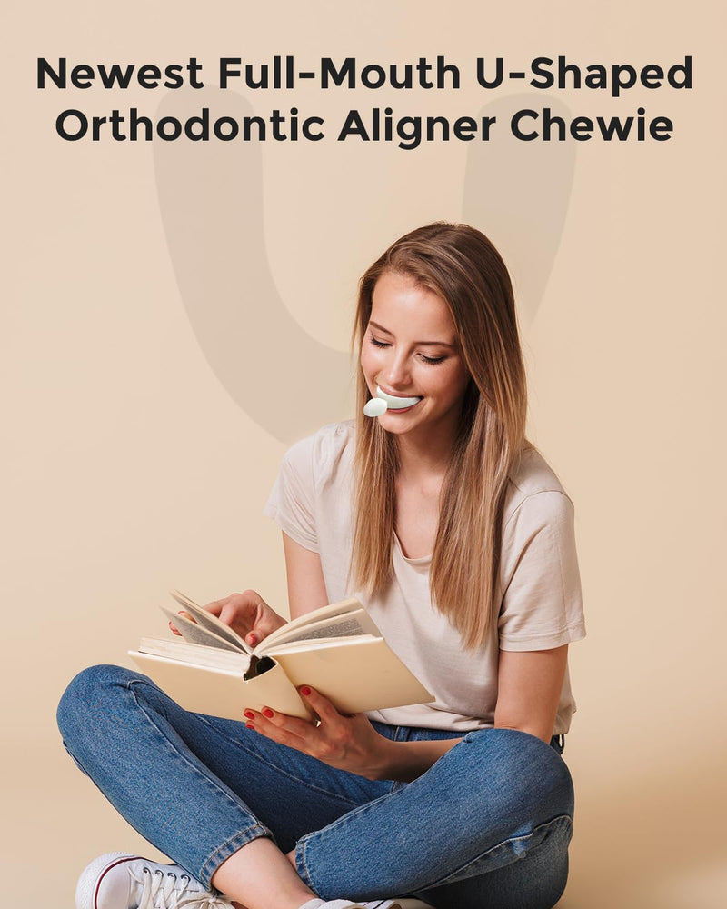 Checkme Aligner Chewies for Invisalign, U-Shaped Orthodontic Chewies for Aligner Tray Seaters, Non-Slip Retainer Chewies, Durable Food Grade Silicone Dental Chewies, White (2PCS) 2PCS